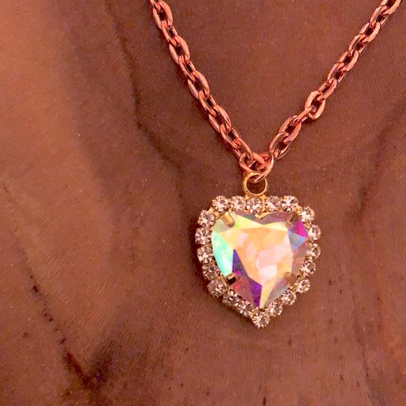 Aurora Borealis Crystal Halo Pendant Necklace - Picture 5 of 5